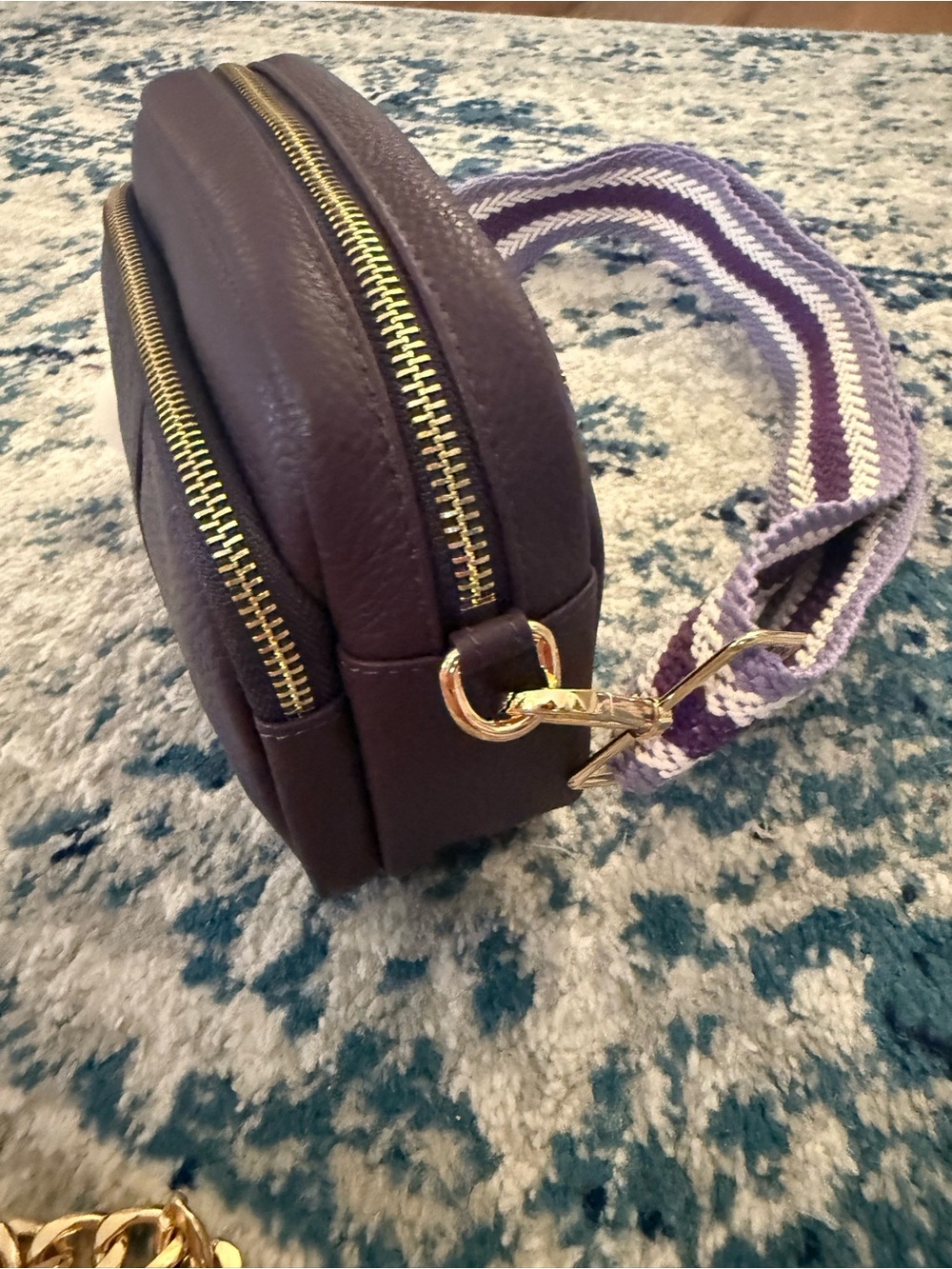 NWT Pom Pom London Purple Crossbody Bag with Multiple Straps - Picture 6 of 13